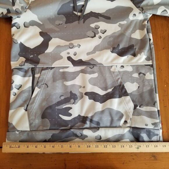 Nike Training Therma Fit Snow Gray Camo Print Hoodie Sz Sm Kangaroo Pocket - Picture 10 of 12